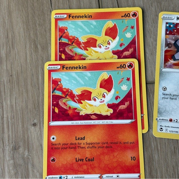 Pokemon Set of 10 Cards LOT Araquanid Feebas Snorunt Fennekin Klink Metang - Picture 4 of 7